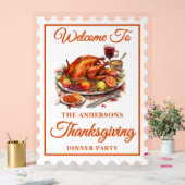 Retro postzegel Thanksgiving Welkom Acryl Bord (Huwelijk)