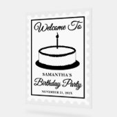 Retro Postzegel Verjaardagsfeest Welkom Acryl Bord (Hoek)