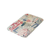 Retro postzegels, collectie. badmat (Gekanteld)