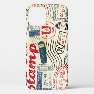 Retro postzegels, collectie. Case-Mate iPhone case