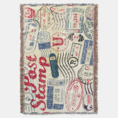 Retro postzegels,  collectie. deken (Voorkant Verticaal)