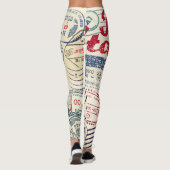 Retro postzegels, collectie. leggings (Achterkant)