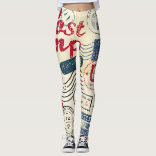 Retro postzegels,  collectie. leggings