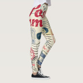 Retro postzegels, collectie. leggings (Rechts)