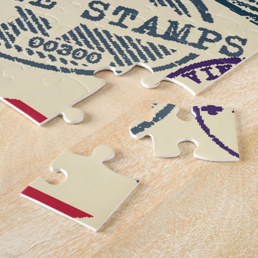 Retro postzegels,  collectie. legpuzzel (Zijkant)