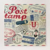 Retro postzegels,  collectie. legpuzzel (Verticaal)