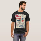 Retro postzegels, collectie. t-shirt (Voorkant volledig)