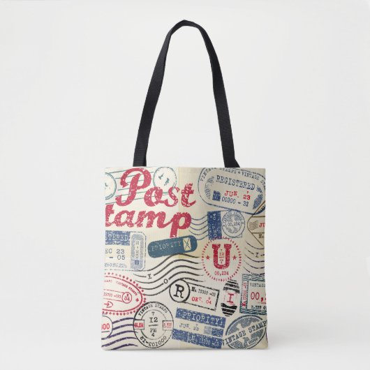 Retro postzegels, collectie. tote bag (Voorkant)