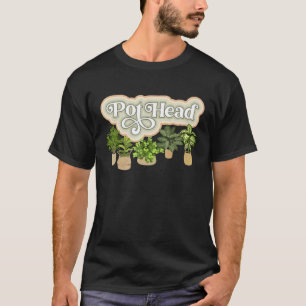 Retro Pot Head Indoor Plant Planten Tuinman Tuin T-shirt