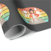 Retro Pottery Woman Ceramic Kiln Cadeaupapier (Rol Hoek)