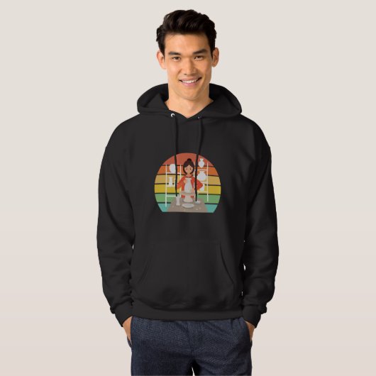 Retro Pottery Woman Ceramic Kiln Hoodie (Voorkant volledig)