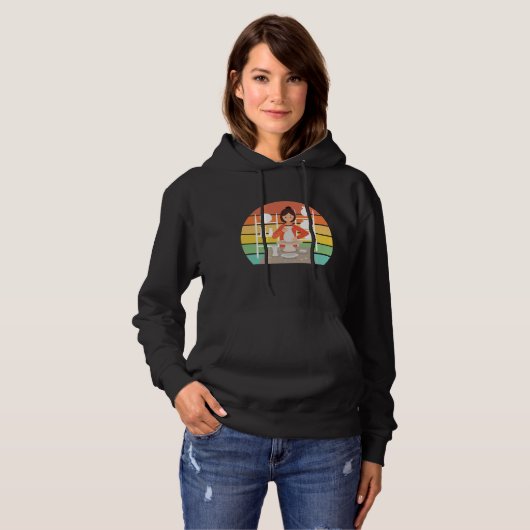 Retro Pottery Woman Ceramic Kiln Hoodie (Voorkant volledig)