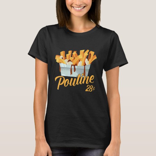 Retro Poutine Canada Montreal Foodies Food T-shirt (Voorkant)