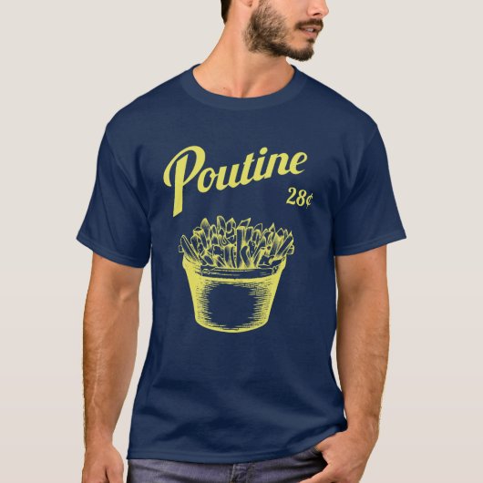 Retro Poutine - Canada - Montreal T-shirt (Voorkant)