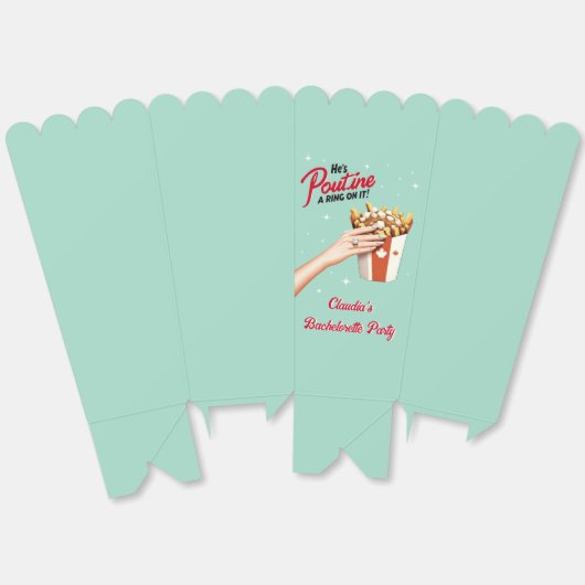 Retro Poutine een Ring erop! Montreal Bachelorette Bedankdoosjes (Ongevouwen)