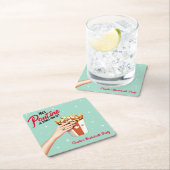 Retro Poutine een Ring erop! Montreal Bachelorette Kartonnen Onderzetters (Insitu)