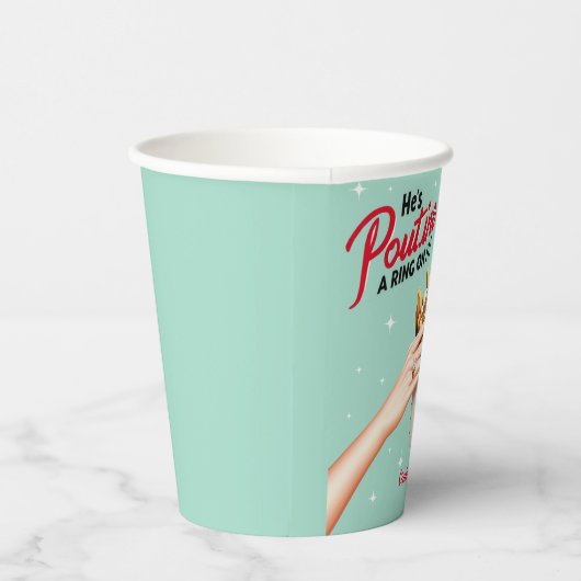 Retro Poutine een Ring erop! Montreal Bachelorette Papieren Bekers (Rechts)