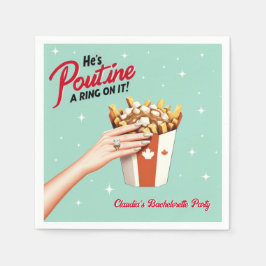 Retro Poutine een Ring erop! Montreal Bachelorette Servet