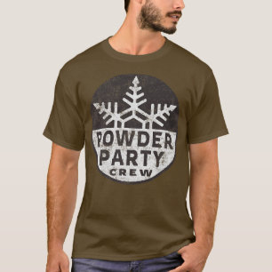 Retro Powder Party Crewflake Snow Lover Ski S T-shirt