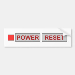 Retro Power Reset-gameconsole voor geek gamers Bumpersticker