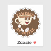 Retro Powered by Coffee Sticker (Vel)