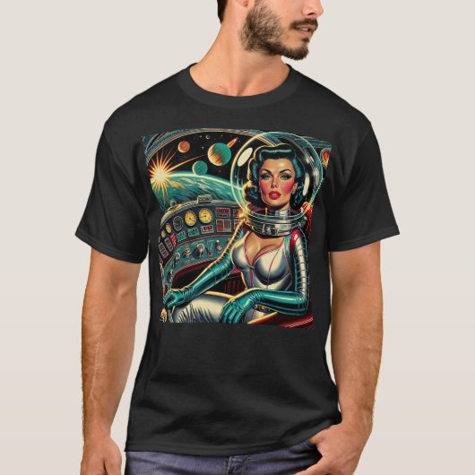 Retro Powered by lipstick! T-shirt (Voorkant)