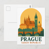 Retro Praag Tsjechië Reizen Vintage Briefkaart (Voorkant / Achterkant)