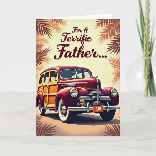Retro Prachtig Vader Woody Kaart (Voorkant)