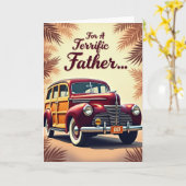 Retro Prachtig Vader Woody Kaart (Gele Bloem)