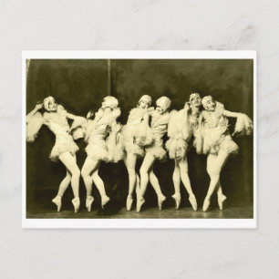Retro  prachtige dansende vrouwen met ballet dans briefkaart