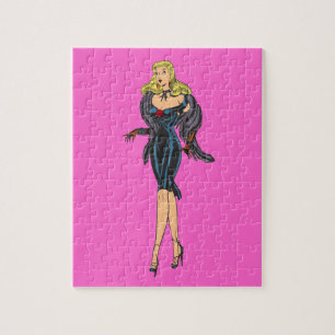 Retro prachtige glamour meisje klassieke blonde pi legpuzzel