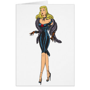 Retro prachtige glamour meisje pin-up blondine