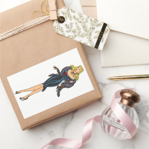 Retro Prachtige Glamour Meisje Vintage Blond Pin-u Rechthoekige Sticker