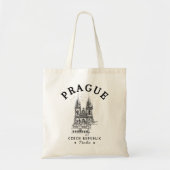 Retro Prague Landscape in Czech Republic Tote Bag (Voorkant)