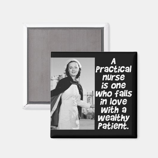 RETRO PRAKTIJKVERPLEEGSTER - HUMOR - LPN MAGNEET (Voorkant / Achterkant)