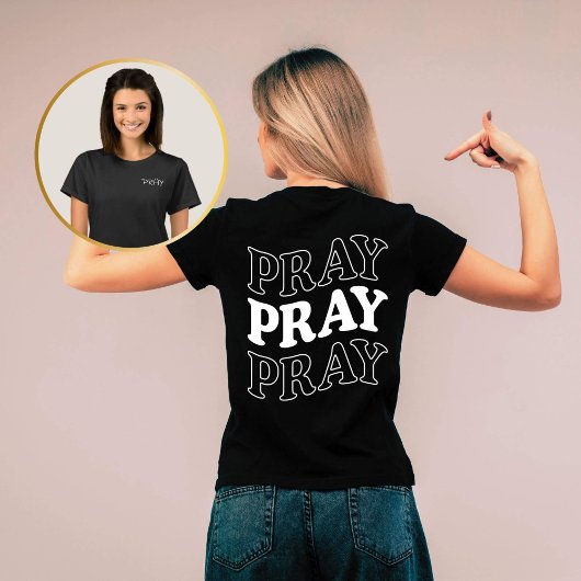Retro Pray Pray Pray Christelijk T-shirt
