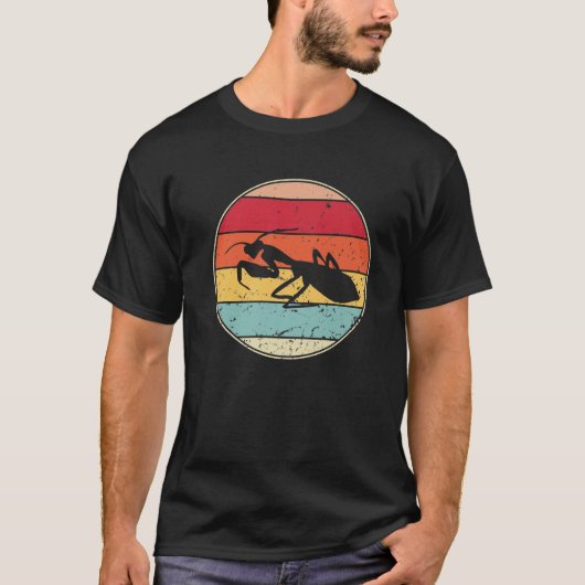 Retro Praying Mantids Insect Lover  Sunset T-shirt (Voorkant)