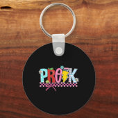 Retro Pre K Leraar Bliksemflits Potlood Terug Naar Sleutelhanger (Voorkant)