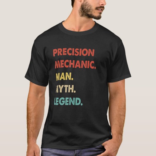 Retro Precision Mechanic Man Myth Legend T-shirt (Voorkant)