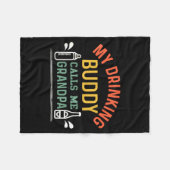 Retro Pregnancy Announcement Grandpa My Drinking B Fleece Deken (Voorkant (Horizontaal))