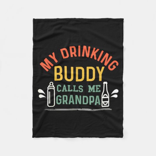 Retro Pregnancy Announcement Grandpa My Drinking B Fleece Deken (Voorkant)