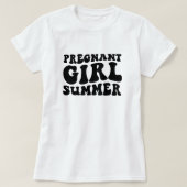 Retro Pregnant Girl Summer; Maternity Summer  T-shirt (Design voorkant)