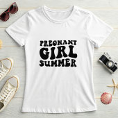 Retro Pregnant Girl Summer; Maternity Summer  T-shirt