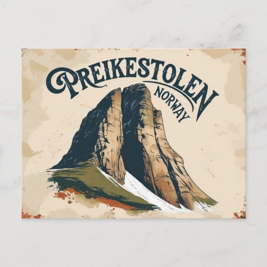 Retro Preikestolen View Briefkaart (Voorkant)