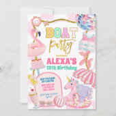 Retro preppy bootfeest uitnodiging (Voorkant)