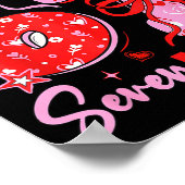 Retro Preppy Coquette Bow 6 7 Six Seven Love Valen Poster (Hoek)