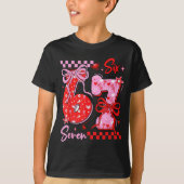 Retro Preppy Coquette Bow 6 7 Six Seven Love Valen T-shirt (Voorkant)