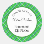 Retro Preppy Green Pset Custom Canning of Baking Ronde Sticker (Voorkant)