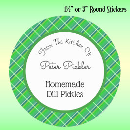 Retro Preppy Green Pset Custom Canning of Baking Ronde Sticker