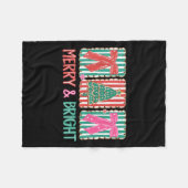 Retro Preppy Merry And Bright Girly Coquette Chris Fleece Deken (Voorkant (Horizontaal))